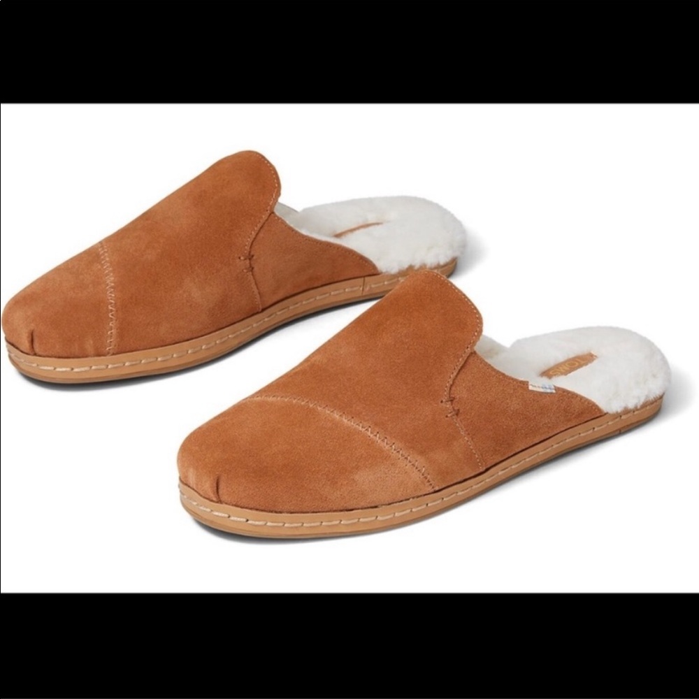 Toms caramel suede slip on Nova wrap mules, size 7.5, 37